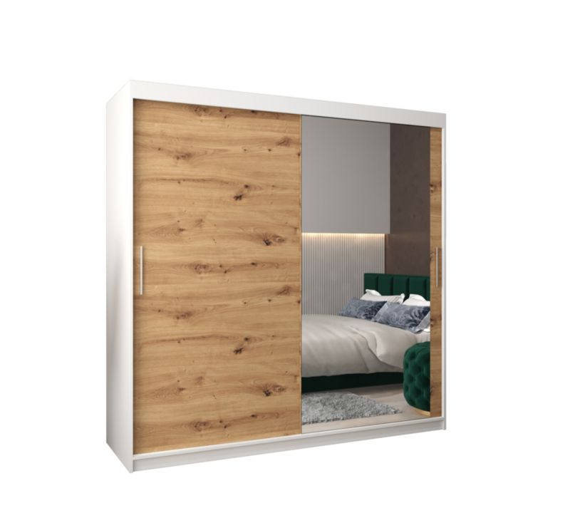 Szafa przesuwna Garderoba Abiks Tokyo 2 200 biały + artisan 1 szt.