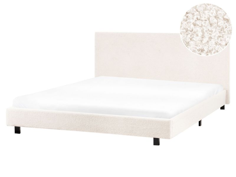 Łóżko wodne Boucle Albi 160 x 200 cm Złamana biel 1 szt.