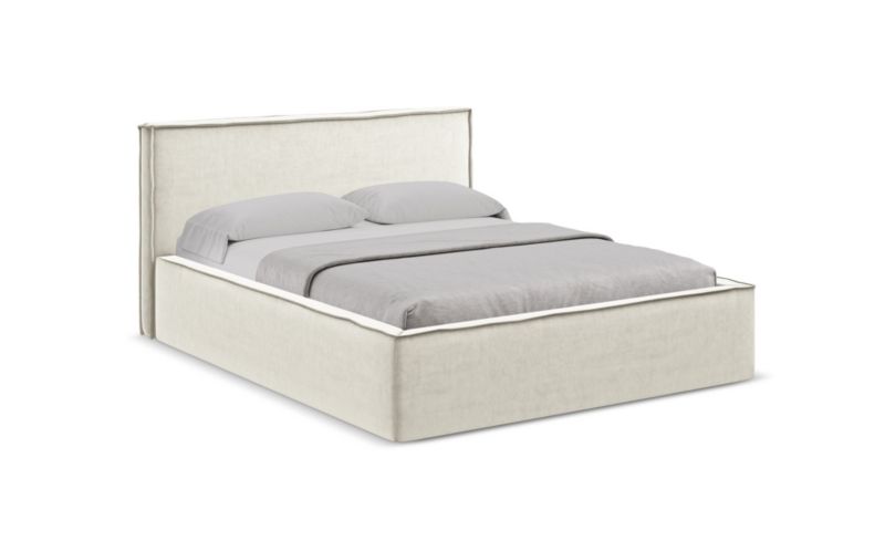 Łóżko LaMiaSofa Anani z weluru 180x200 jasny beż 1 szt.