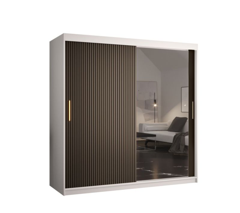 Szafa przesuwna Abiks RIFLO SLIM 2 180 biały mat + czarny mat 1 szt.