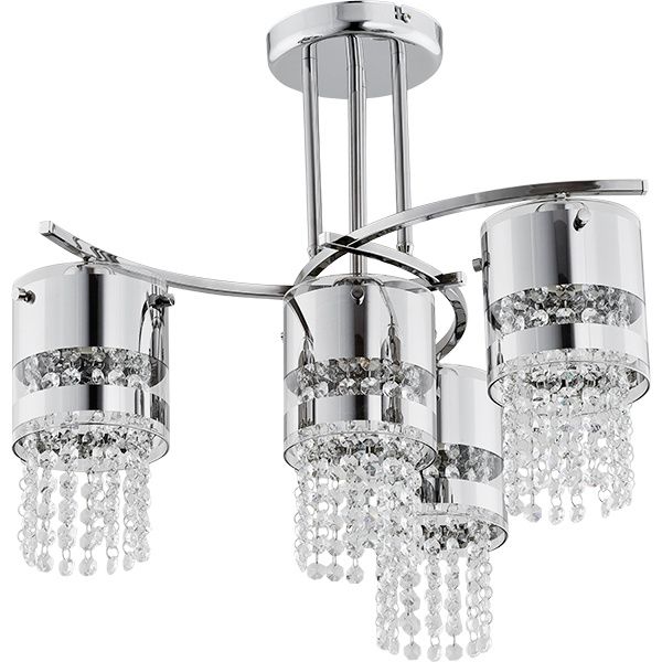 Lampa sufitowa wisząca Alfa Bruno 9848 chromowana przezroczysty kryształki 4xE27 x 60W 1 szt.