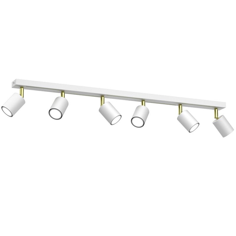 Lampa sufitowa Luminex Striper biały mat-złoty połysk Listwa z lampami 6 x GU10 x 8W wym: 14,5 x 80 x 5,5 cm - 1 szt.