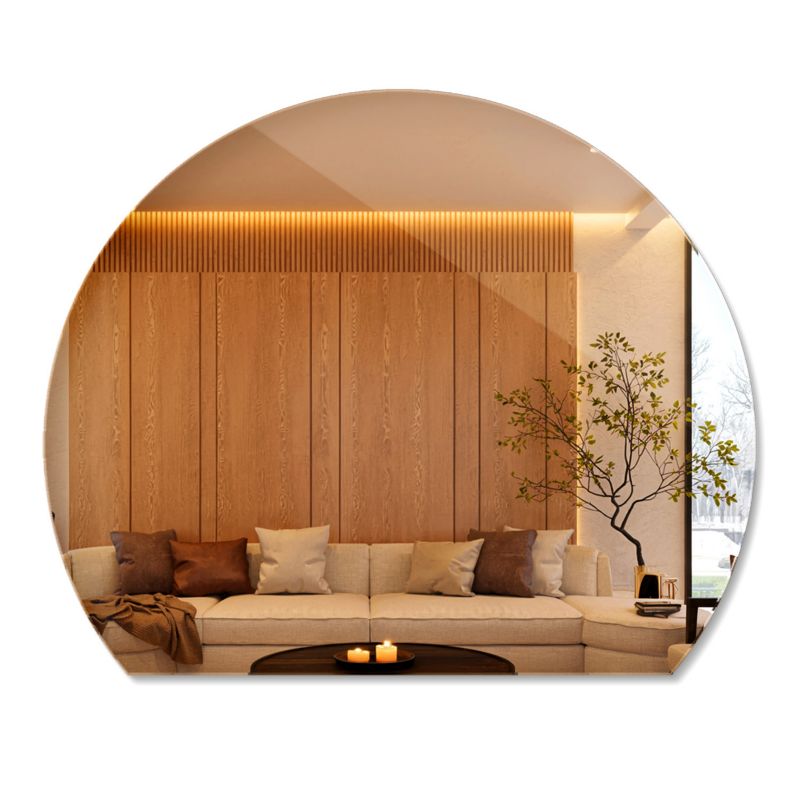 Lustro Okrągłe ze ściętym bokiem ArtPrintCave 74 x 90 cm do Salonu Korytarza 1 szt.