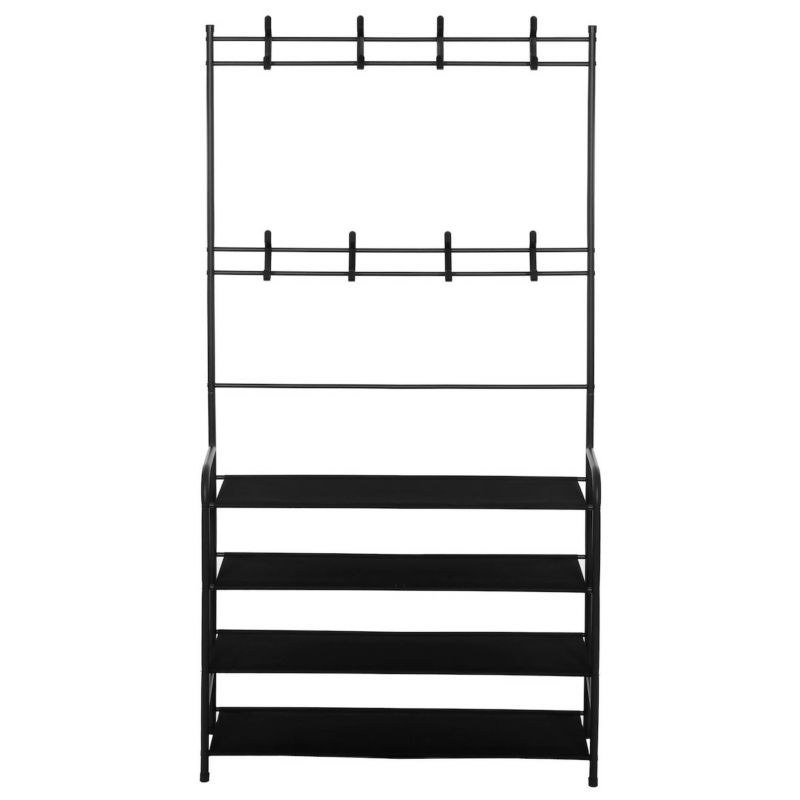 Stojak na ubrania i buty metalowy Springos 150x80x25 cm wieszak stojący loft czarny 1 szt.