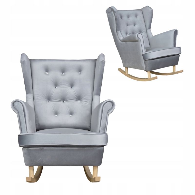 Fotel uszak do salonu bujany Family Meble Diana szary jasny 1szt