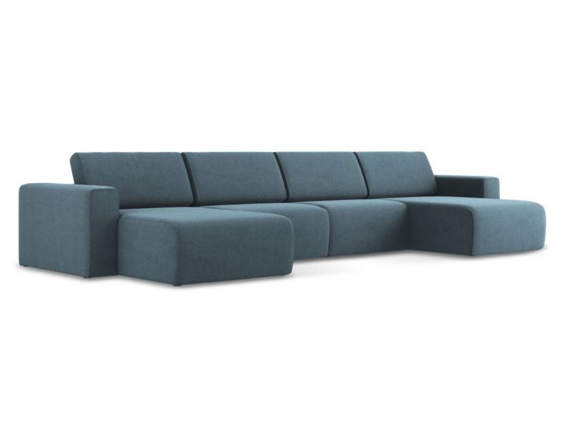Sofa modułowa panoramiczna LaMiaSofa CASERTA z tkaniny strukturalnej 404x167 cm jasny niebieski 1 szt.