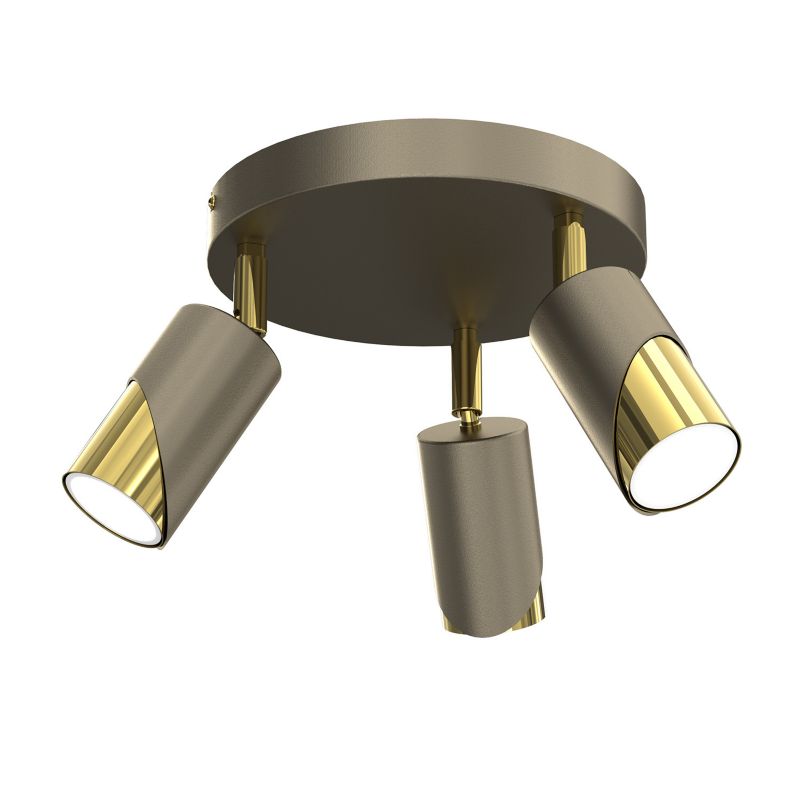 Lampa sufitowa Luminex Shift tytanowy złoto-złoty połysk 3 x GU10 x 15W wym: 17 x 23 x 23 cm - 1 szt.