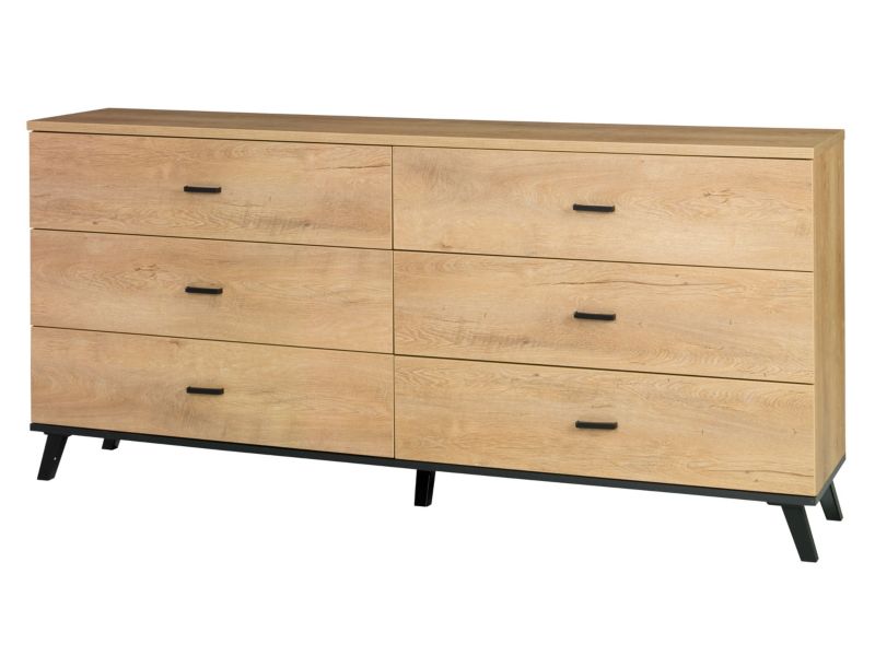 Komoda MIRJAN 24 John 5 dąb lefkas / czarny 1 szt.