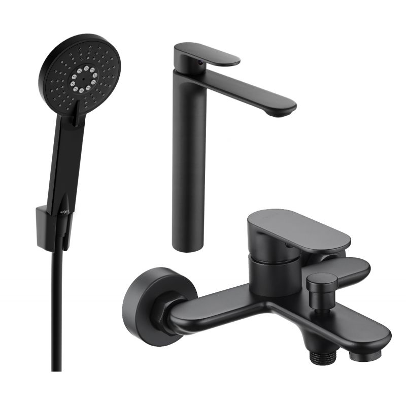 Zestaw wannowy Mexen Milo czarny 71313R40-70 1 szt.