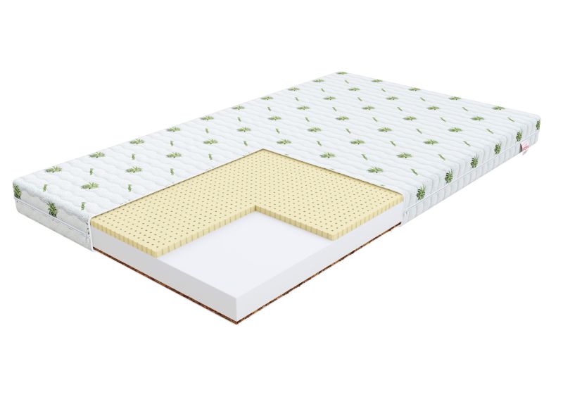 Materac piankowy FDM PIKOLO 70x140 AloeVera, pianka T25, wkład kokosowy i lateks 1 szt.