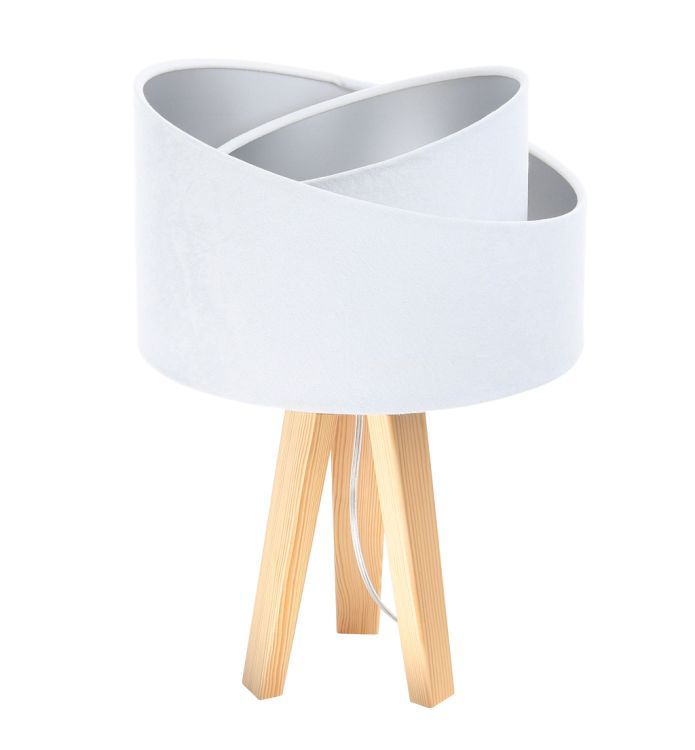 Lampa Bps Koncept stołowa GEMSTONE biała/srebrna/sosna 1 szt