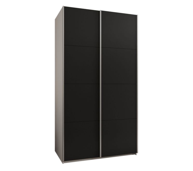 Szafa przesuwna Abiks LUX wysoka szer.130cm biały/czarny/srebrny 1szt.