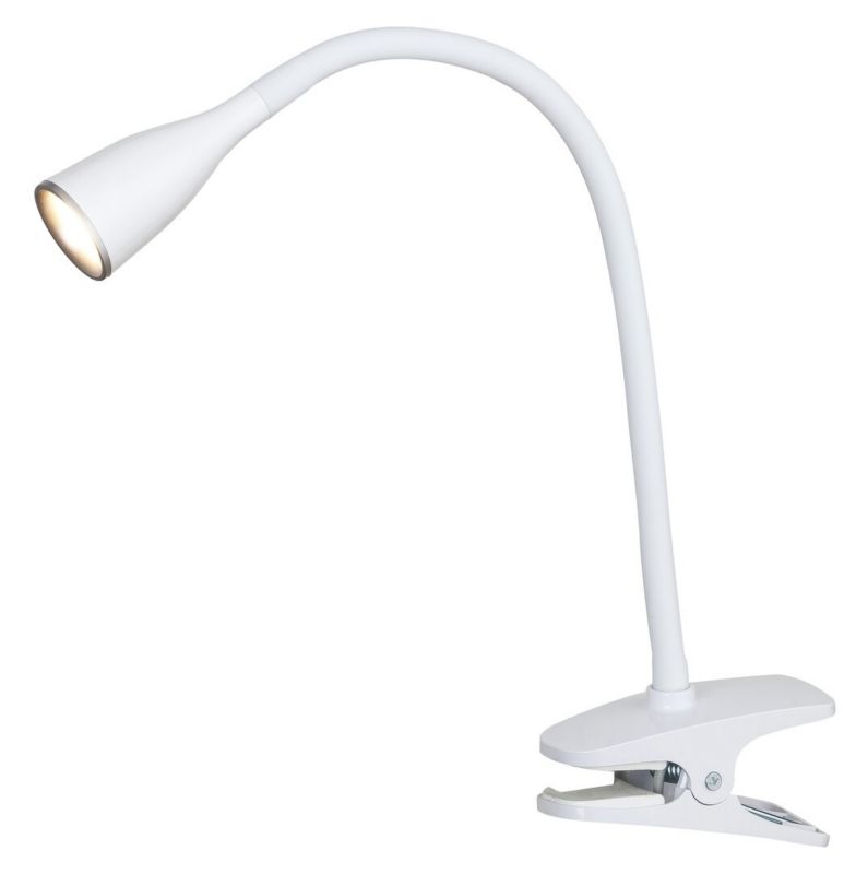 Lampka biurkowa Rabalux Jeff biała LED 4.5W 3000K 330lm z klipsem IP20 wym: 35 x 13 x 13 cm tworzywo sztuczne - 1 szt.