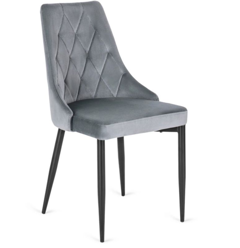 Krzesło Tapicerowane CORK Mebel Elite Welur Do Salonu Jadalni Nowoczesne Velvet Szare 1 szt