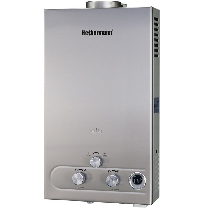 Podgrzewacz Gazowy Wody Bojler Przepływowy NG Szary Heckermann 12L 1szt