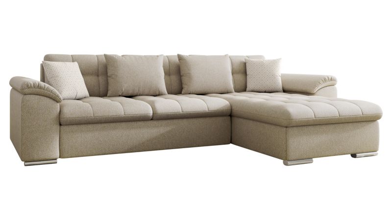 Narożnik z funkcją spania MIRJAN 24 Diana prawy jasny beż/wzór jasne kakao 1 szt.