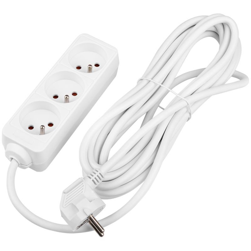 Przedłużacz listwa zasilająca MasterLED Silo 3 gniazda 5m uziemienie biały 1 szt.