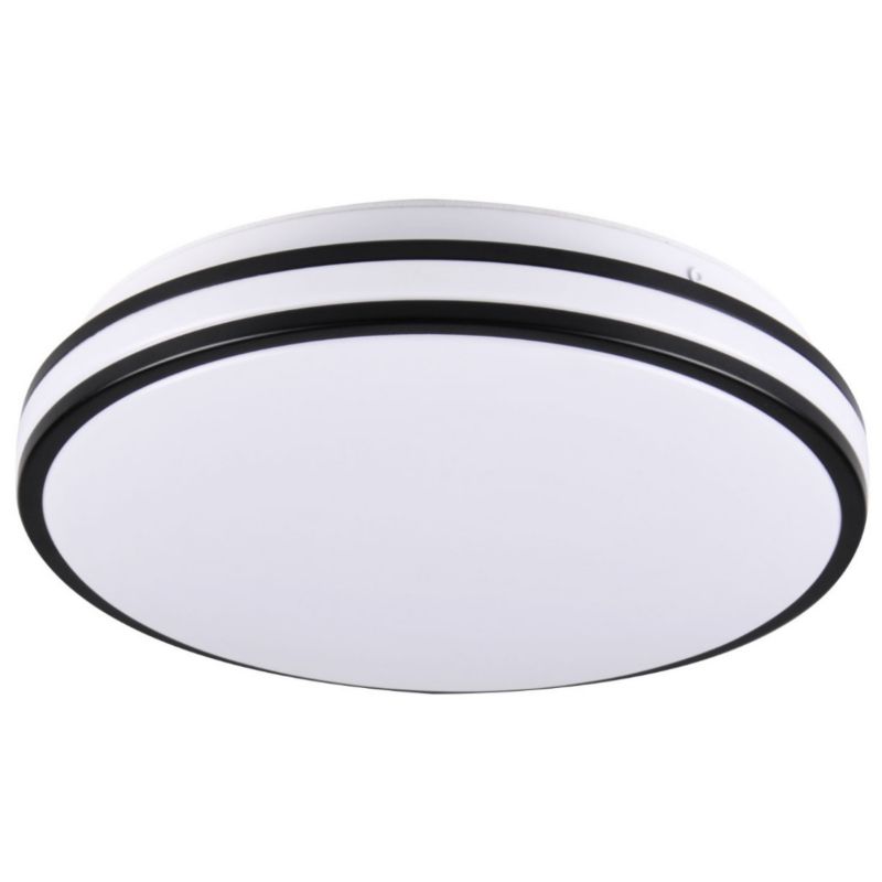 Plafon sufitowy nowoczesny Polux Orbit czarno-biały LED 24W 4000K 2600lm IP20 wym: 7 x 38 x 38 cm tworzywo sztuczne - 1 szt.