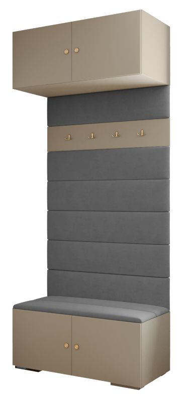 Garderoba wysoka do przedpokoju Abiks INOVA 2 kaszmir+złoty+man16 1 szt.