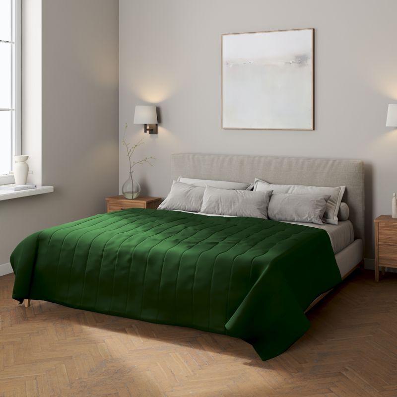 Narzuta pikowana w pasy Dekoria 200 x 210 cm zielony 1 szt.