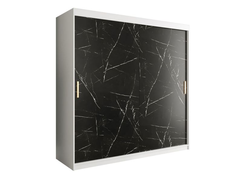 Szafa MIRJAN 24 Marmur T 200 biały mat / czarny marmur 1 szt.