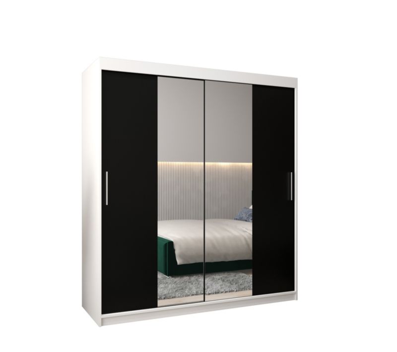 Szafa przesuwna Garderoba Abiks Tokyo 1 180 biały + czarny 1 szt.