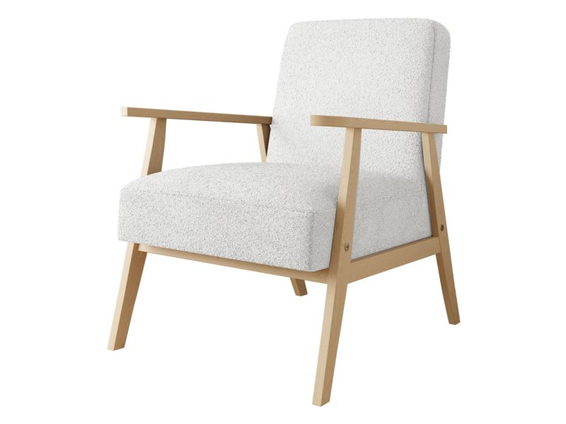 Fotel MIRJAN 24 Retro Boucle śmietankowa bukla 1 szt.