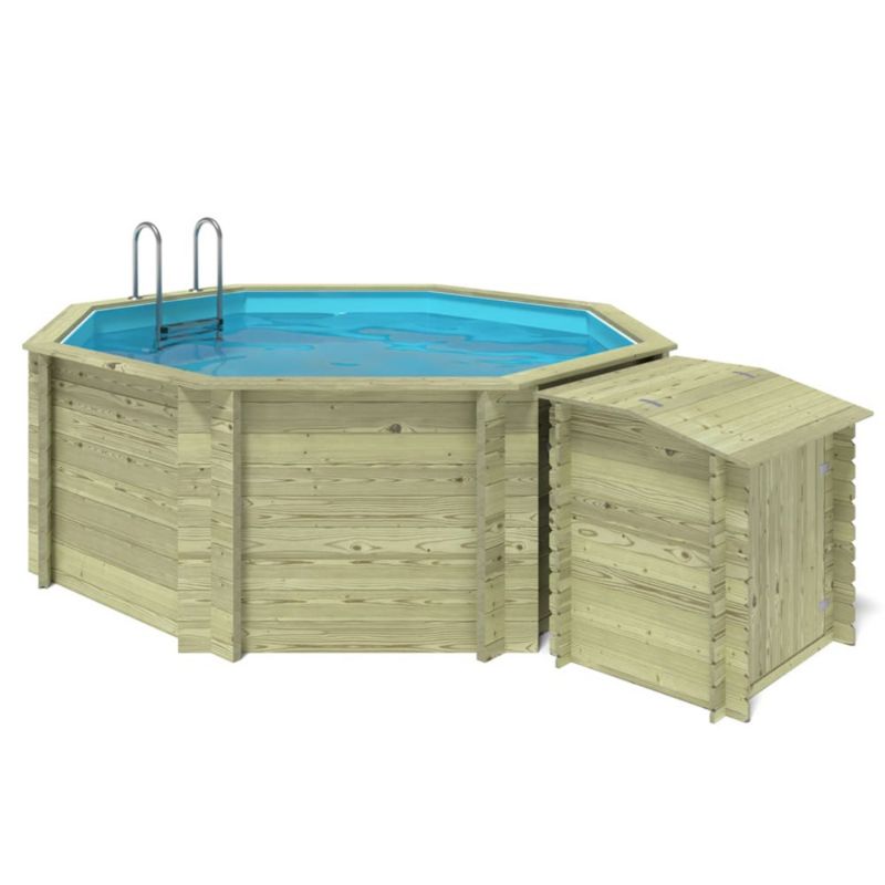 Basen drewniany Coral ALTANKA 3,25x3,25 - H.1,18 m - z filtracją i szafką na osprzęt, BAS7301OSP+SZA, 1szt.