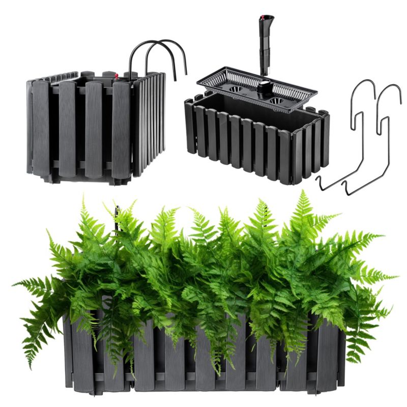 Skrzynka Balkonowa KADAX 38cm + 2 Uchwyty Antracyt 1szt.