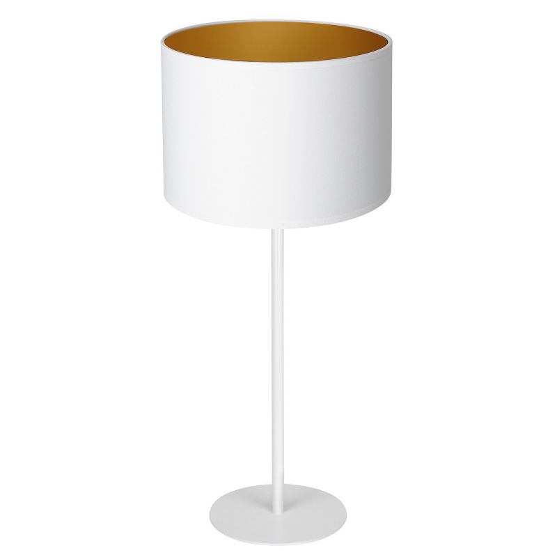 Lampka stołowa Luminex Arden biały mat-złota 1 x E27 x 15W IP20 wym: 55 x 25 x 25 cm metal - 1 szt.