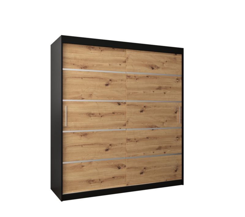 Szafa przesuwna Garderoba Abiks Verona 1 180 czarny + artisan 1 szt.