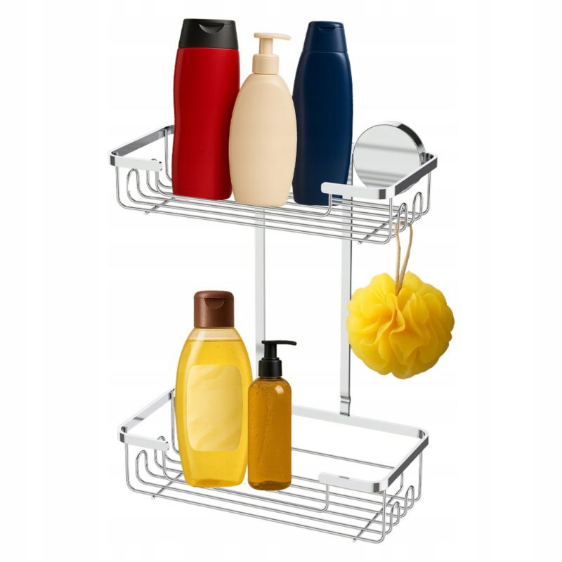 Półka prysznicowa Rodeno srebrna samoprzylepna odporna 1 szt.