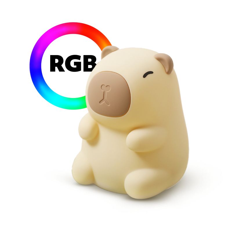 Lampka nocna Kapibara LED 2,5W Kobi silikonowa Dotykowa RGB 1szt.