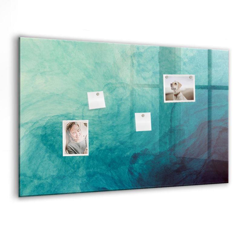 Szklana tablica magnetyczna Wallfluent 90x60 cm Abstrakcja głębia Biały marker 1 szt.