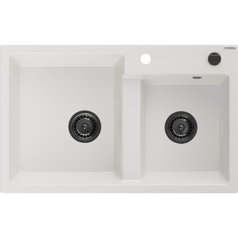 Zlewozmywak wpuszczany Mexen Tomas 2-komorowy biały 800x500 mm - 6516802000-20-G 1 szt.