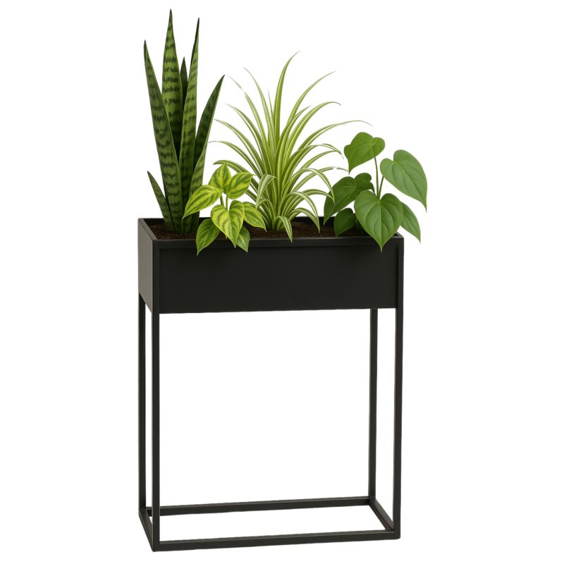 Kwietnik stojący JAKPOL Cubo Loft 80x60 cm metalowy czarny 1 szt.