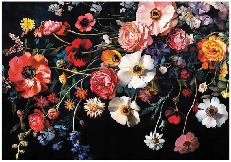 Fototapeta Do Sypialni Kwiaty Polne WALLARENA 300x210 cm Tapeta Do Sypialni Salonu Na Flizelinie 1 szt.