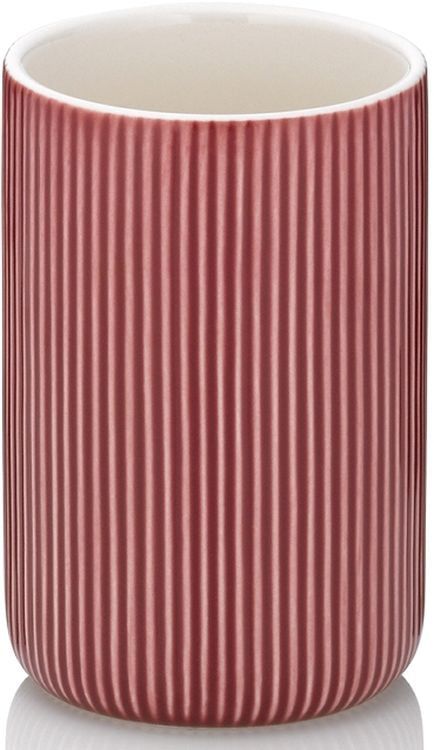 Kubek na szczoteczki Kela Ava ceramika malinowy 10,5 cm średnica 7,5 cm stojący 1 szt.