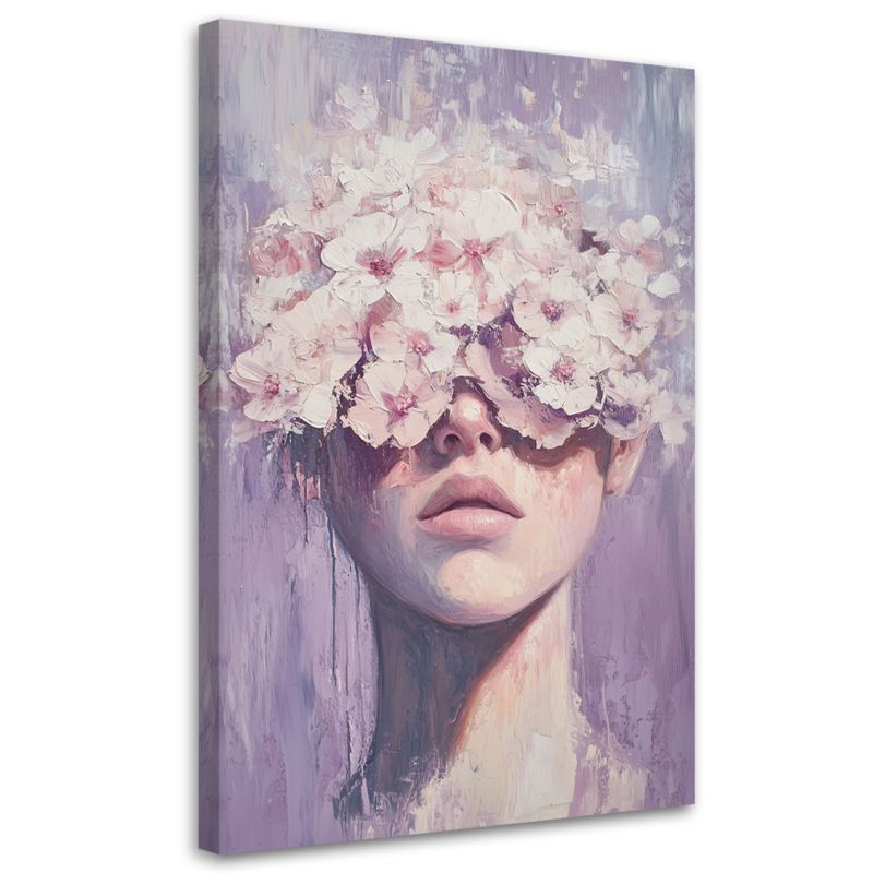 Obraz na płótnie Feeby Portret Kobiety Kwiaty Abstrakcja 80x120cm 1szt