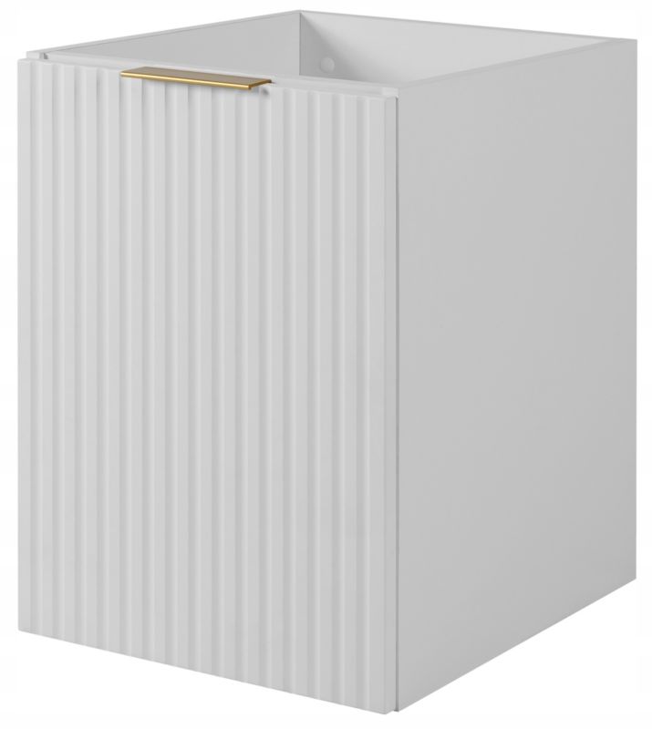 Szafka łazienkowa Furnidea 40 cm wisząca ryflowana 1 drzwi biały mat FLOW 1 szt.