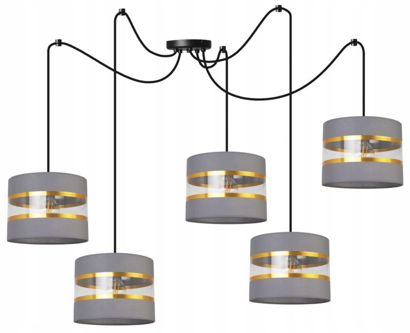 Lampa sufitowa wisząca Light Home LH Spider Elegance Gold 5x E27 60W szary/czarny 1szt.