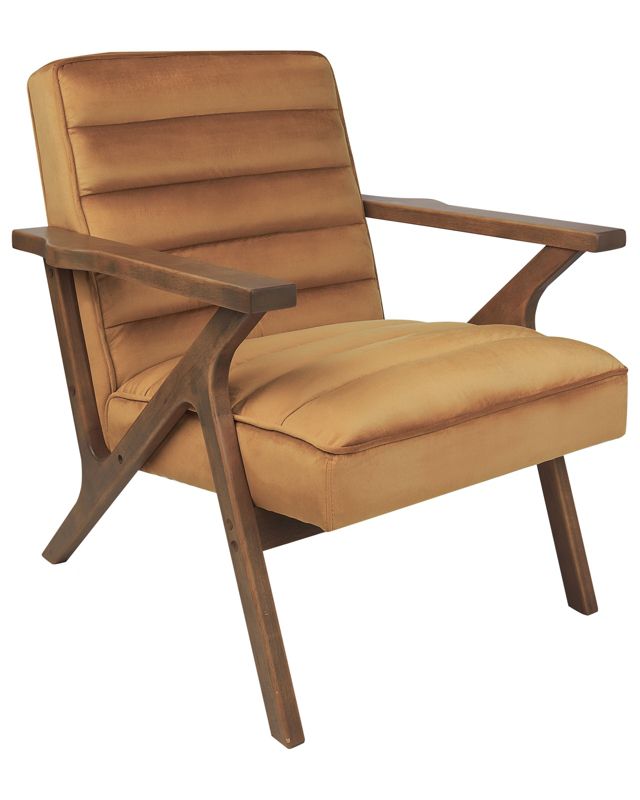 Fotel Kisa Welur Brązowy 1 szt.