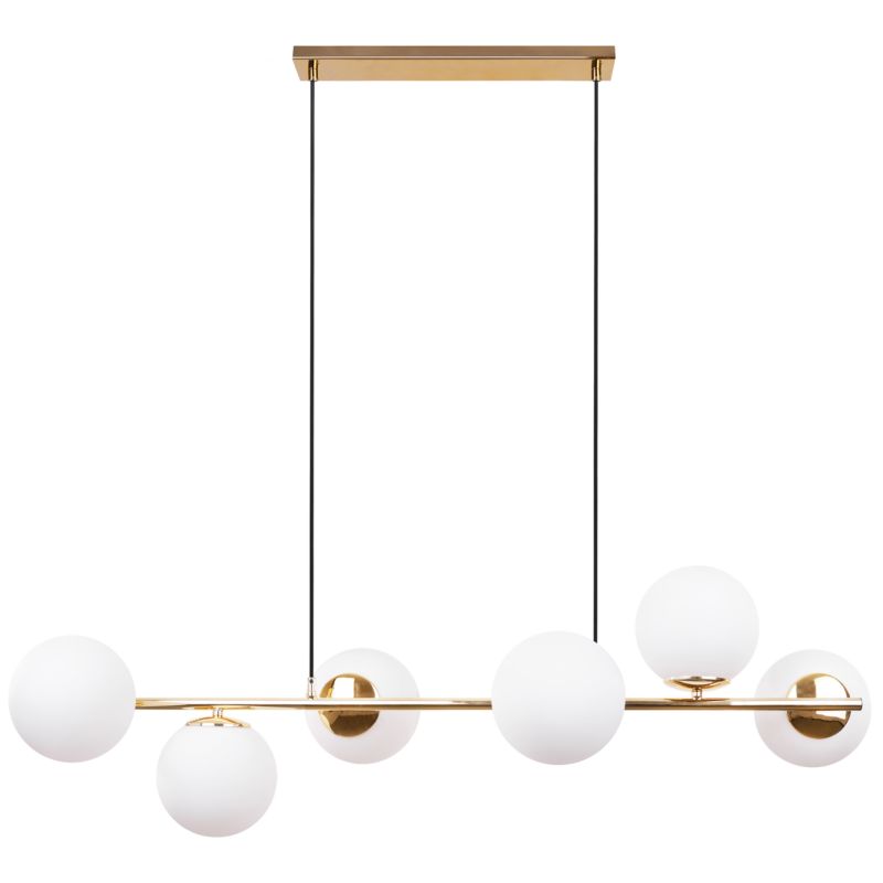 Lampa sufitowa wisząca Light Home LH Siena 8x E14 60W złoty 34cm klosz mleczny 1szt.