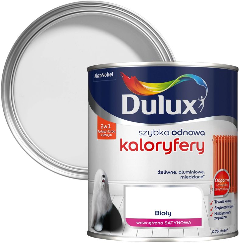 Farba renowacyjna do kaloryferów Dulux Szybka Odnowa biała 0,75 l