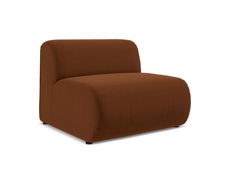 Moduł LaMiaSofa Bari z tkaniny welwetowej 90x89 cm terakota 1 szt.