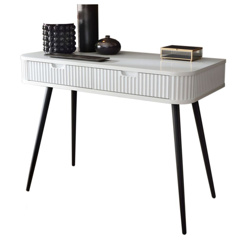 Toaletka z szufladami Bettso ZOVA 103 cm na czarnych nogach biały 1szt.