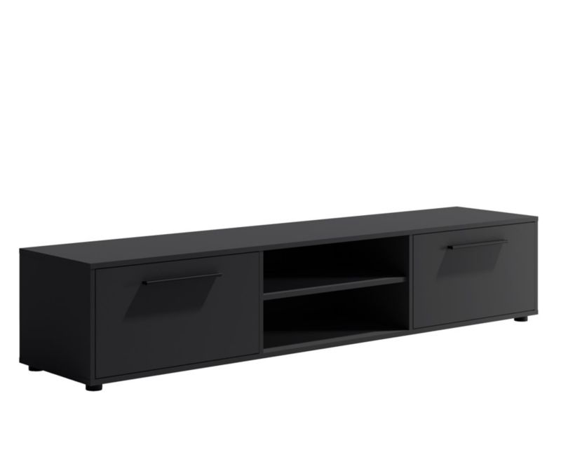 Szafka rtv dwudrzwiowa Bettso Maxivo szeroka stylowa do salonu czarny 1szt.