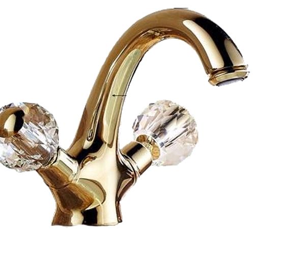 Bateria umywalkowa Lauferi ERGONIA mosiężna stojąca złota retro 1 szt.