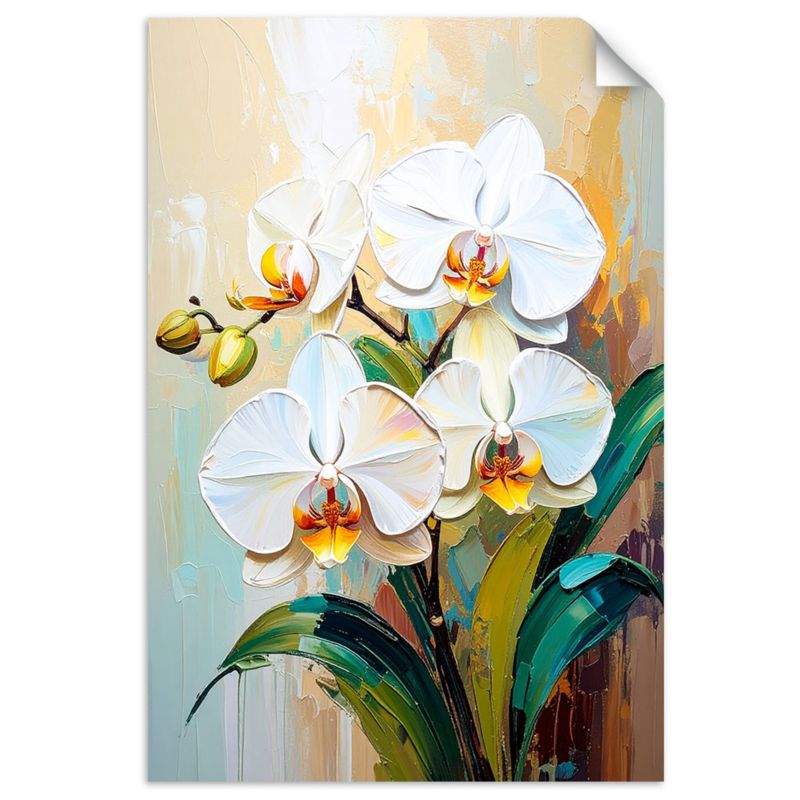 Naklejka samoprzylepna Feeby Białe Orchidee Kwiaty 20x30cm 1szt