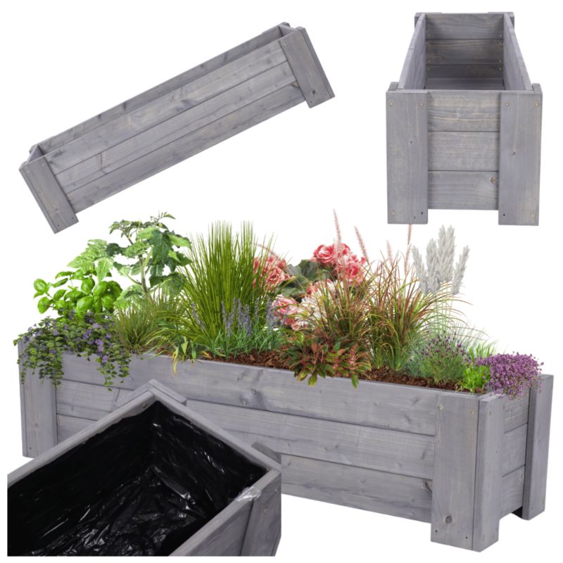 Donica drewniana tarasowa MODO24 impregnowana warzywna folia 137 cm 1 szt.